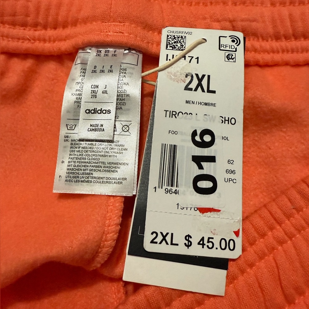 Adidas Tiro23‎ League Men's Sweat Shorts orange size 2XL IJ8171 athletic - Picture 7 of 9